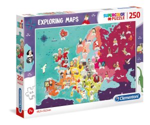 Puzzle 250 dielikov Mapa - Európa: osobnosti