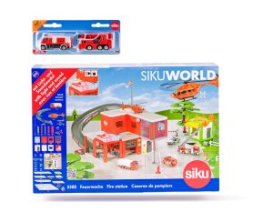 SIKU World - hasičská stanica s hasičskými autami