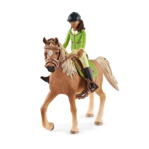 Čiernovláska Sarah s pohyblivými kĺbmi na koni