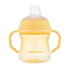 Canpol babies Hrnček so silikónovým náustkom FirstCup 150ml žltý